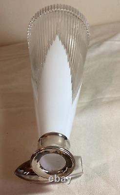 David Redman Decanter Cased Crystal Cut Glass with Silver 15.5 Tall