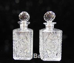 Dazzling Decanter Set ABP American Brilliant Cut Glass with Stoppers
