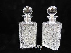 Dazzling Decanter Set ABP American Brilliant Cut Glass with Stoppers
