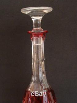 Decanter Antique Crystal Cut Glass RUBI Color