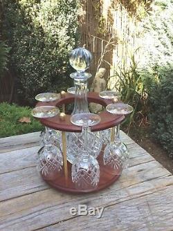 Decanter Stand With Set Of Crystal 6 Glasses & Wine Decanter