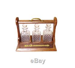 Dollhouse Ferenc Albert Cut Glass Decanters Wood Tantalus IGMA Miniature Artisan