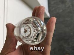 EDINBURGH Crystal ENGRAVED THISTLE WHISKY Round GLASS DECANTER SIGNED HOBNAIL