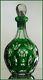Emerald Green Wine Decanter Cut To Clear Lead Crystal Germany Bamberg Nachtmann