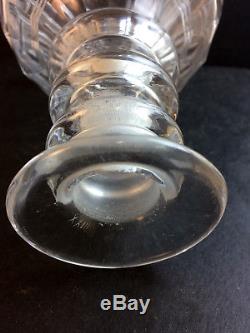 Early 1800s Georgian Irish Cut Crystal Decanter with Original Mushroom Stopper