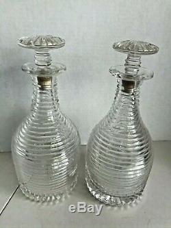 Early 19th C. Irish finely cut decanters, pair