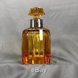Early American Amber Cut Crystal Sterling Silver Mounted Decanter