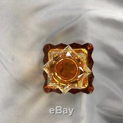 Early American Amber Cut Crystal Sterling Silver Mounted Decanter