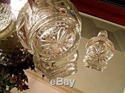 Early American Brilliant Period Cut Glass Ships Decanter WithDraped Pattern Exc
