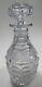 Early Hand Cut Glass Decanter Crosscut Cut In Pattern Stopper Antique