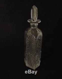 Early Signed Brierley Cut Glass Decanter With Flat Stopper