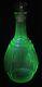 Early Vaseline / Uranium Glass Decanter With Stopper 10.5 Liquor Barware Glowing