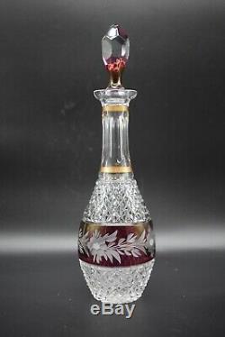 Ebeling & Reuss Marchioness Cased Amethyst Purple Cut To Clear 12 1/2 Decanter