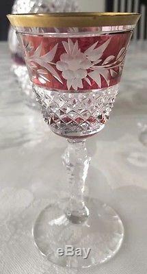 Ebeling & Reuss Marchioness Clear Crystal Colorful Wine Glasses Decanter Cordial