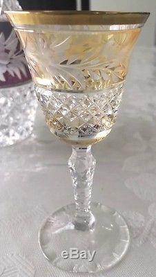 Ebeling & Reuss Marchioness Clear Crystal Colorful Wine Glasses Decanter Cordial