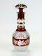 Ebeling & Reuss Marchioness Ruby Red Cut To Clear Decanter, Vintage Wine Liquor