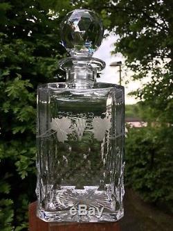 Edinburgh Crystal Lochnagar Square Whisky Decanter 9 & 7/8 Inch Glass