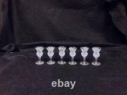 Edinburgh Crystal Scotland Thistle Cut Crystal Decanter & 6 Cordial Glasses