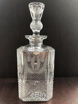 Edinburgh Crystal Thistle Cut 10.5 Square Whisky Decanter, Perfect