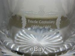 Edinburgh Crystal Thistle Cut Spirit Decanter with Stopper -11 1/2Tall Signed
