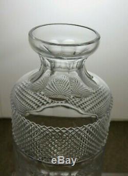 Edinburgh Crystal Thistle Cut Spirit Decanter with Stopper -11 1/2Tall Signed