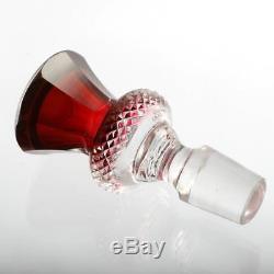 Edinburgh Crystal Thistle Decanter Ruby Cut Glass Scottish Art Glass Antique