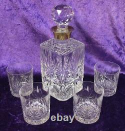 Edinburgh Crystal Whisky Decanter & Glass Set Star of Edinburgh 1950s RARE