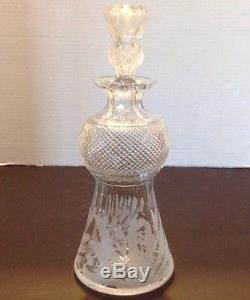 Edinburgh Cut Crystal Glass THISTLE Round 26oz WINE, SCOTCH Decanter Scotland