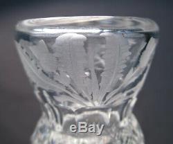 Edinburgh Scottish Crystal Thistle Cut Port/Sherry/Cordial Decanter & 3 Glasses