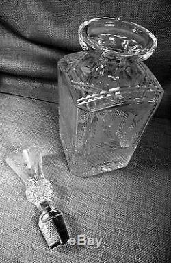 Edinburgh Signed Crystal Brandy Decanter Vintage Unused With Label