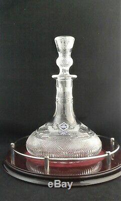 Edinburgh crystal Thistle ships decanter & tray from Harrods of London
