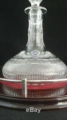 Edinburgh crystal Thistle ships decanter & tray from Harrods of London