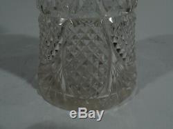 Edwardian Decanter Antique Barware English Sterling Silver & Cut Glass