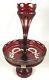 Egermann Bohemian Ruby Red Cut To Clear Vase Czech Epergne Dining Center Piece