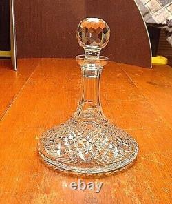Elegant Signed Waterford Alana Cut Crystal Ships Decanter in Ex. Cond