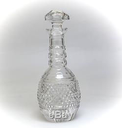 English Crystal Decanter 1st Half of 20th Century Hand Cut & Polished Textured