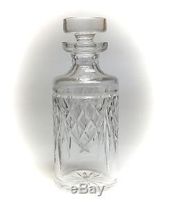 English Hand Cut & Polished Crystal Decanter with Flat Round Stopper, 20th Century