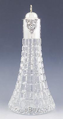 English Sterling Silver & Cut Glass Commemorative Royal Wedding Decanter