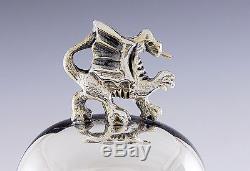 English Sterling Silver & Cut Glass Commemorative Royal Wedding Decanter