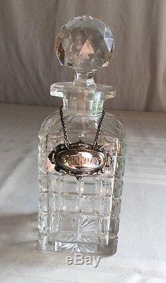 English Tantalis with Three Cut Glass Decanters and Sterling Silver Detail