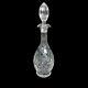 European Cut Crystal Rose & Diamond Bulbous 15.75 Decanter And Stopper Barware