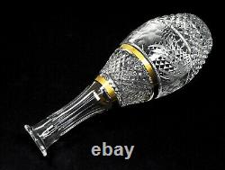 Exquisite EBELING & RUESS MARQUIS GOLD Cut Crystal Wine Decanter RARE