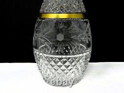 Exquisite EBELING & RUESS MARQUIS GOLD Cut Crystal Wine Decanter RARE