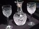 Exquisite Waterford Hand-cut Crystal Decanter And Wine Glasses Artisan Pattern