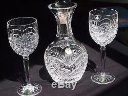 Exquisite Waterford Hand-cut Crystal Decanter and Wine Glasses Artisan Pattern