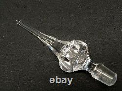FABULOUS VINTAGE CUT CRYSTAL ROSE MOTIF DECANTER with STOPPER 15.5