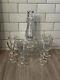 Fine Gunderson Pairpoint Cut Crystal Decanter Withstopper And 6 Cordials