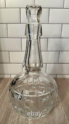 FINE GUNDERSON PAIRPOINT CUT CRYSTAL DECANTER WithSTOPPER AND 6 CORDIALS