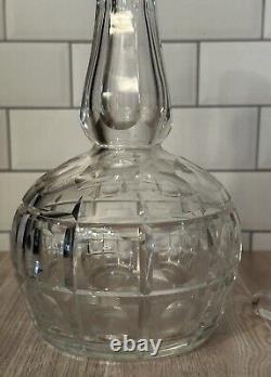 FINE GUNDERSON PAIRPOINT CUT CRYSTAL DECANTER WithSTOPPER AND 6 CORDIALS