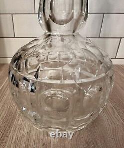 FINE GUNDERSON PAIRPOINT CUT CRYSTAL DECANTER WithSTOPPER AND 6 CORDIALS